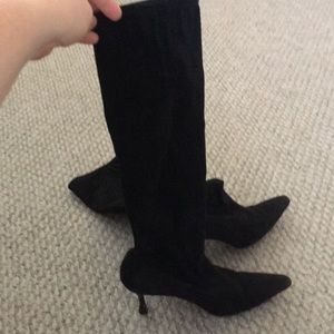 Manolo Blahnik black suede boots